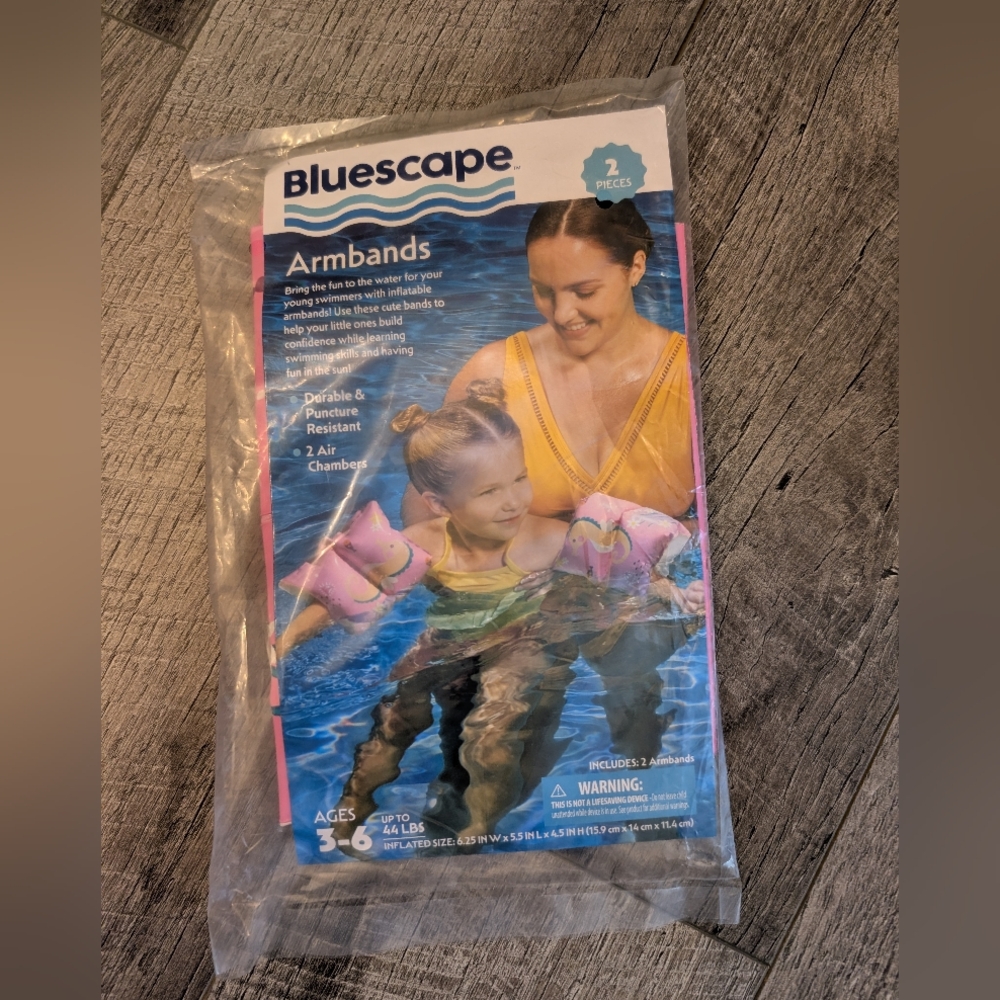 Bluescape Kids Water Wings Pink Orange Sea Horse Floaties